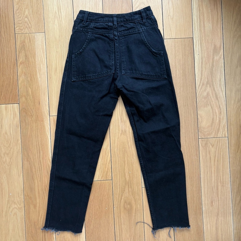 eckhaus latta el jean black jeans size 26 raw hem